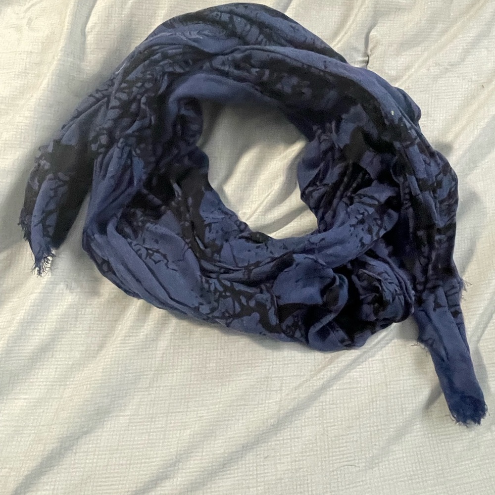 Steve Madden Blue and Black Sheer Scarf